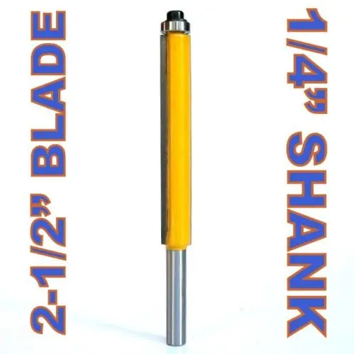 

1 pc 1/4" Shank 2-1/2" Blade Extra Long Flush Trim Router Bit