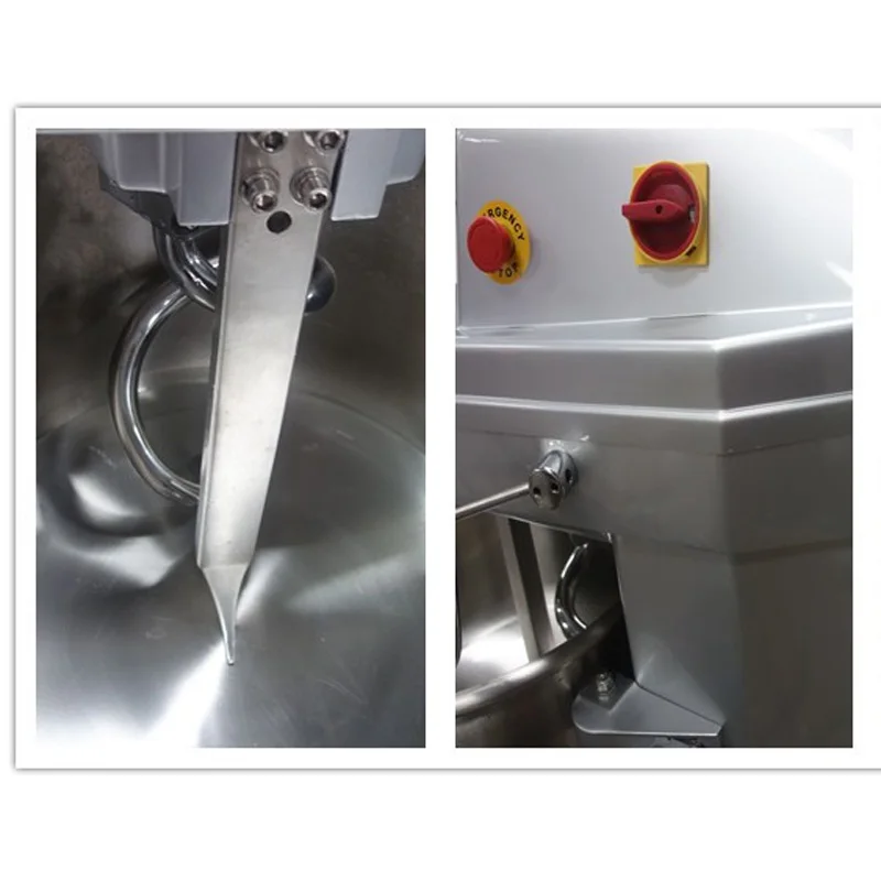 Noodle machine hook and bowl double-rotation design commercial flour mixer Low noise and easy operate dough kneading machine