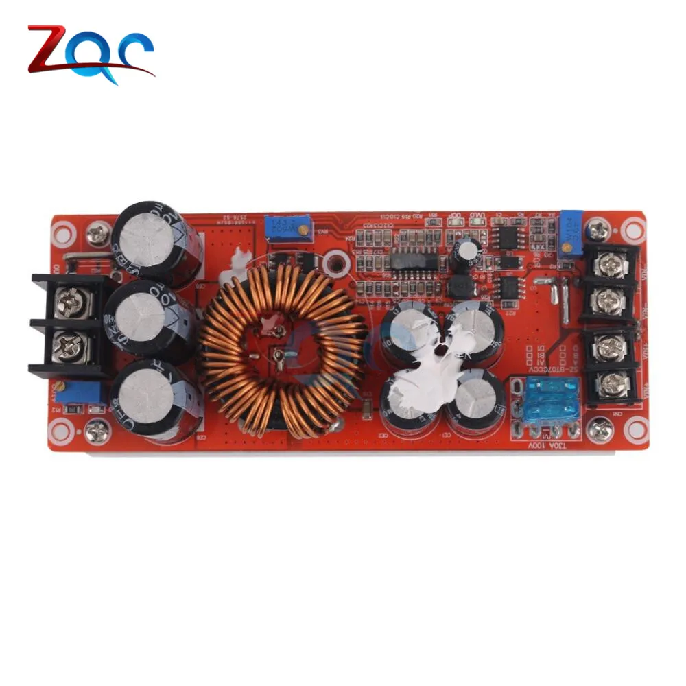 Professional DC 20A 1200W DC-DC Step Up Boost Converter Power Supply 8-60V 12V Step Up to 12-83V 24V 48V With Heat Sink