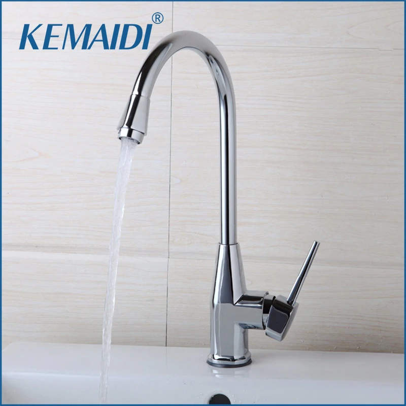 

KEMAIDI Kitchen Sink Faucet Deck Mounted Single Lever Kitchen Sink Faucets Hot Cold Mixer Tap 360 Swivel Spout