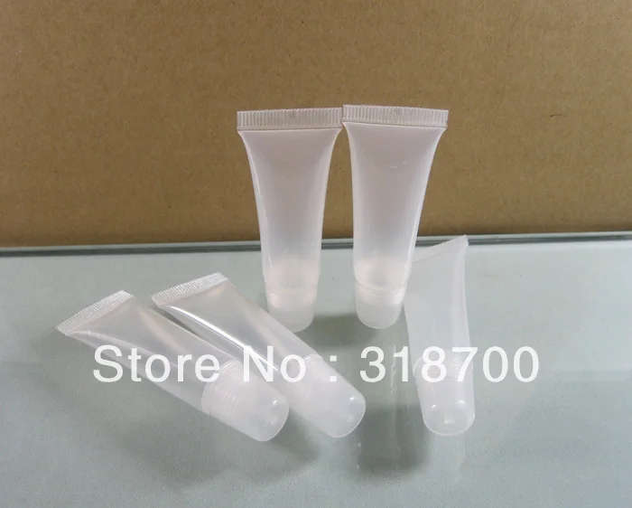 50 x 10ML Empty Transparent Lip Glossy Soft Tube 10cc PET Lipstick Tube 1/3oz Clear Pet Cream Bottle