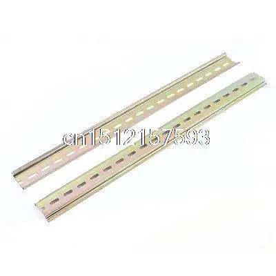 2pcs Slotted Metal 35mm DIN Mounting Rail 40cm Long for AC Contactor