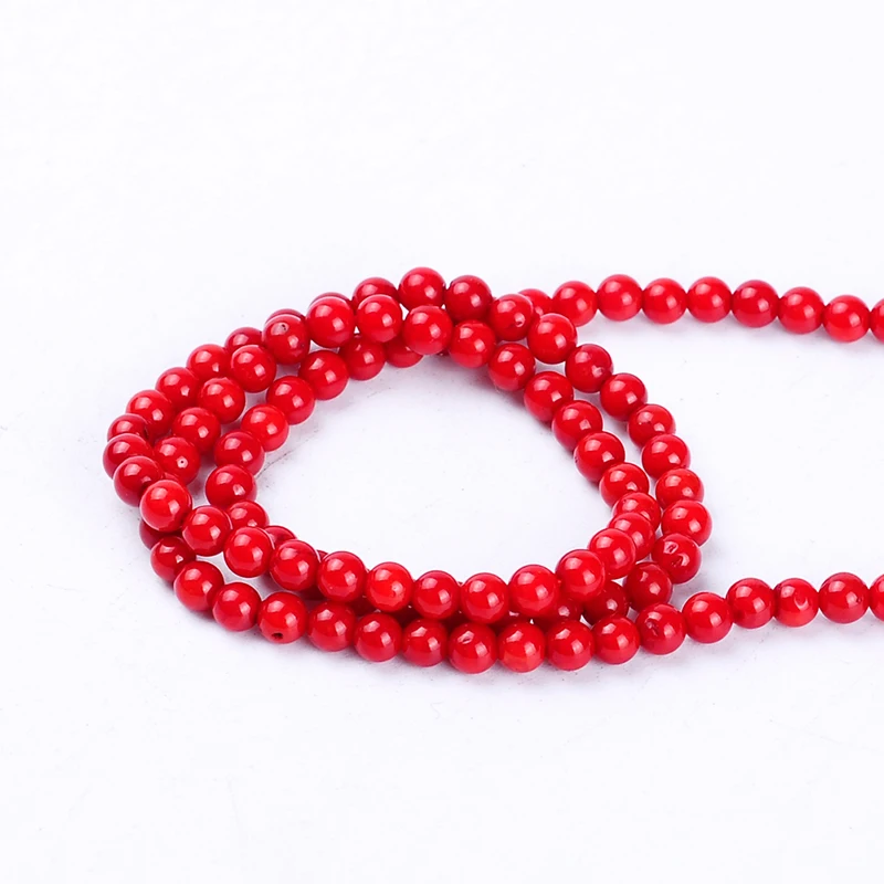 1pack/Lot 3-3.5mm High Quality Round Natural Red Pink Coral Beads Loose Spacer Beads Diy For Bracelet Necklace Jewelry Making