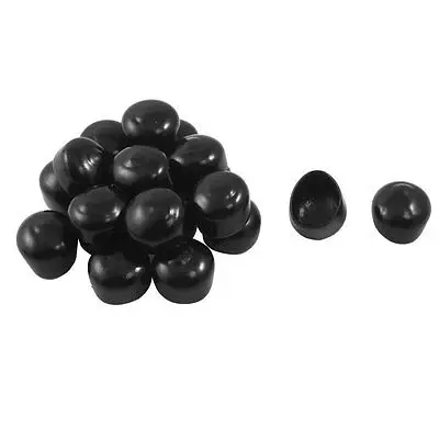 50 Pcs Black Rubber Plastic PVC Insulated End Caps