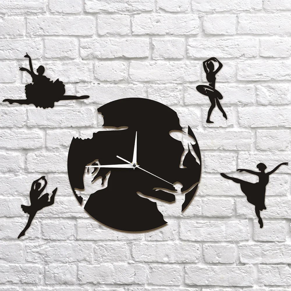 Flowing Ballerinas Wall Art Dancing Room Wall Decor Modern Clock Dancing Girls Decorative Wall Clocks Escape Girls Clock Watch