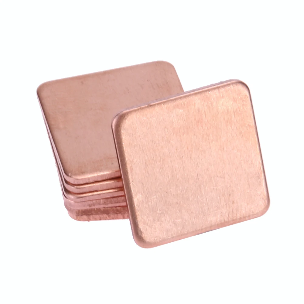 10Pcs 15*15mm 0.3/0.4/0.5/0.8/1.2/1.5/1.8/2 Thickness Heatsink Copper Shim Thermal Pads Heat Sink for Laptop IC Chipset GPU CPU