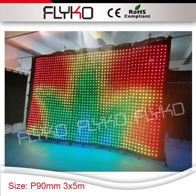 

best factroy price good hot definition P90mm video led dj curtain screen 3x5m led backdrop wall