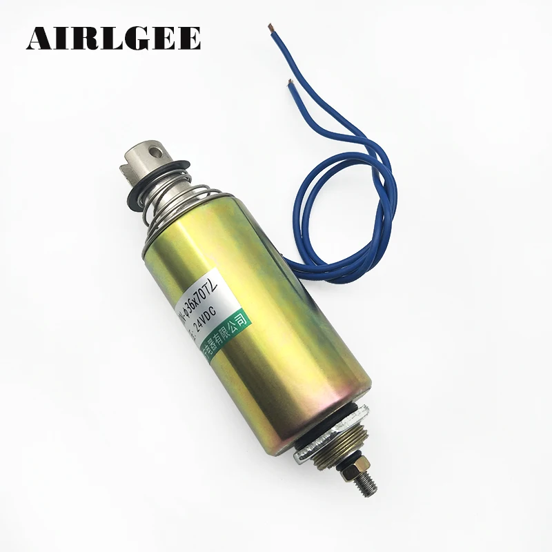 High quality 16mm/500g 10mm/1kg Force Push Pull Type DC24V Plunger Spring Return Tubular Solenoid Electromagnet Free shipping