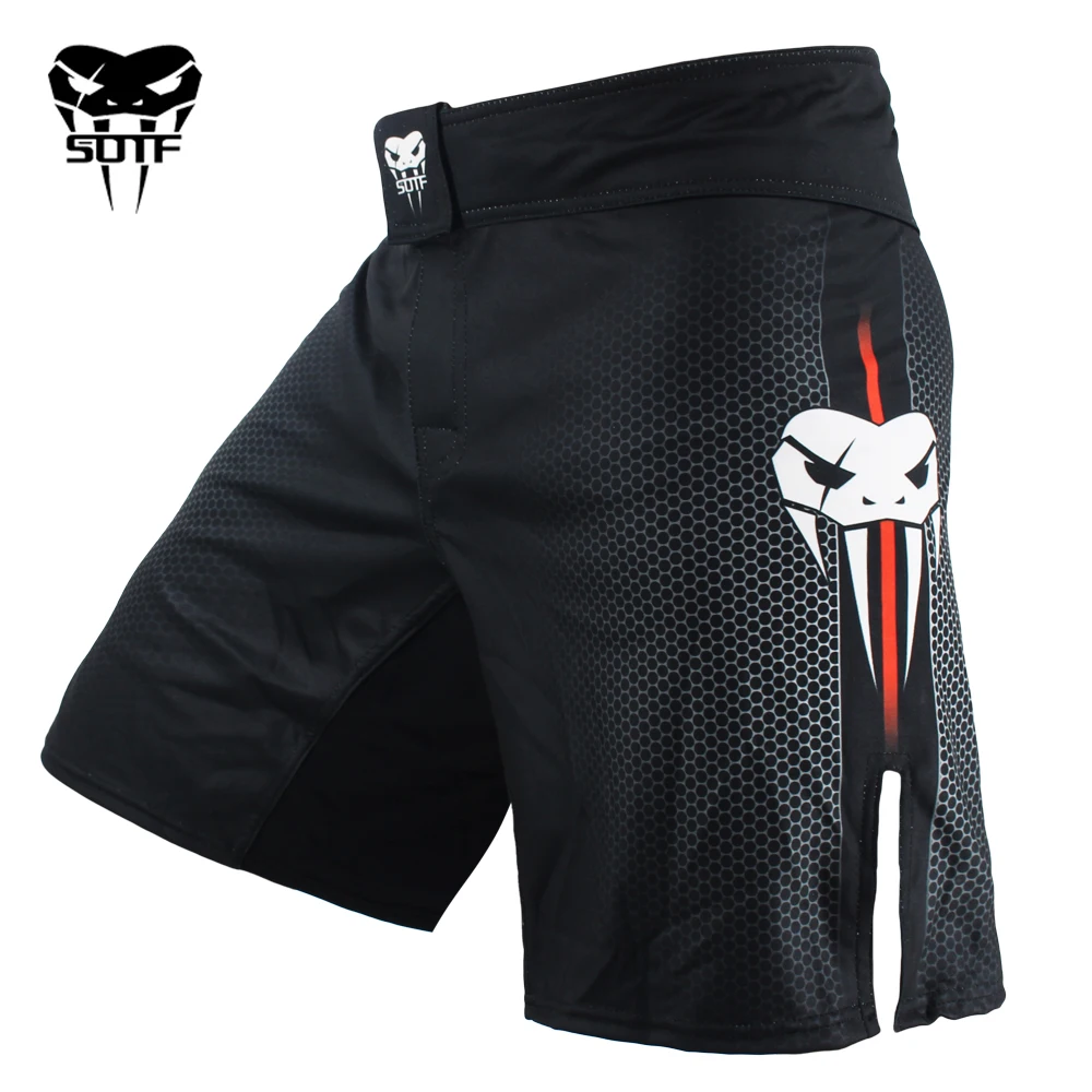 White dragon Eagle subtitles sports breathable cotton loose boxing training pants mma short kickboxing shorts short muay thai