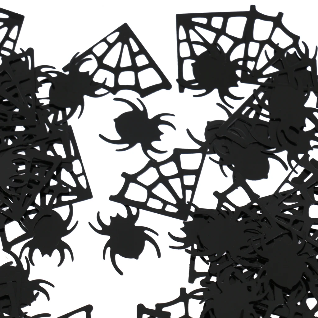 Spider Webs Spider Table Confetti Taburan Dekorasi Pesta Halloween Hitam 15G