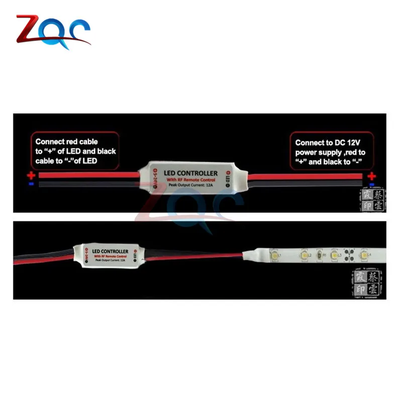 12V RF Wireless Remote Switch Controller Dimmer for Remote Control Dimmers Mini In-line for 3528 2835 5050 LED Strip Light