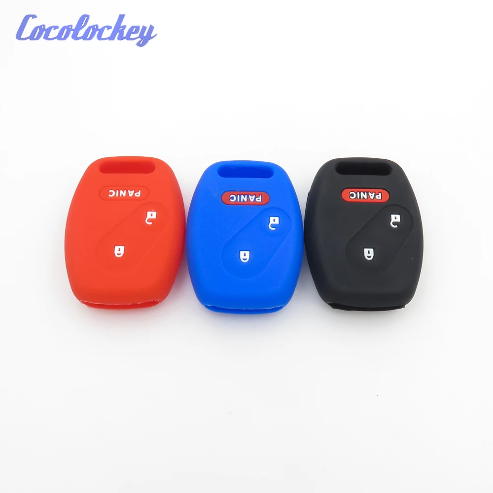 Cocolockey Silicone Car Key Cover Fob Case Skin Set 3Buttons For Honda FIT INSIGHT Civic Accord Remote Keyless Holder 2+1 Button