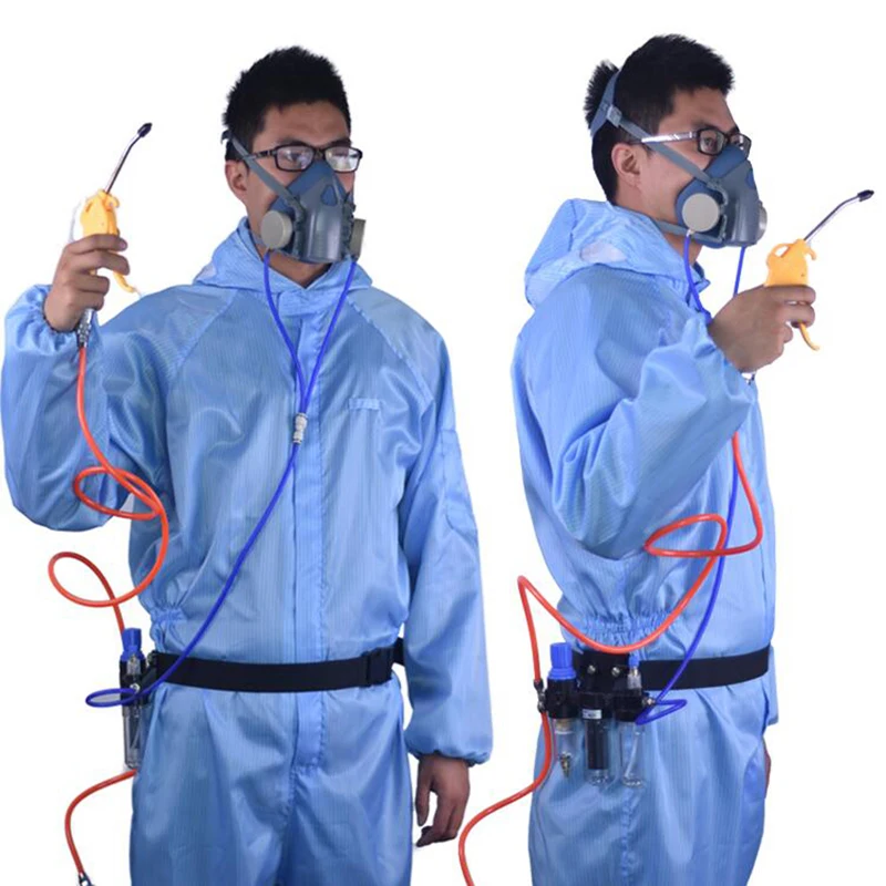 4 In 1 Chemcial Function Supplied Air Fed Painting Spraying Respirator System With 7502Half Face Industry Gas Mask