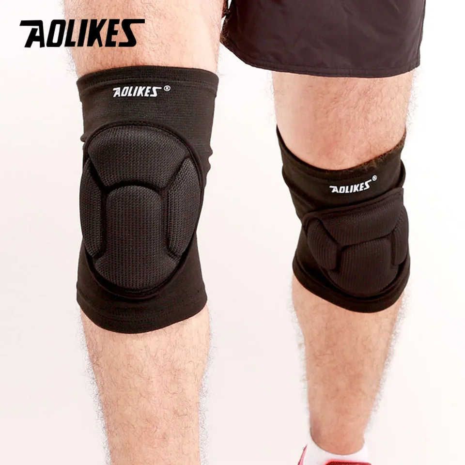 AOLIKES 1 Pair Thickening Football Volleyball Extreme Sports knee pads brace support Protect Cycling Knee Protector Kneepad