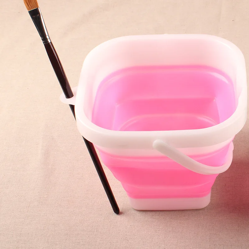 1pcs Folding five colored plastic pen washing barrel acrylic oil painting gouache and colorful paint pen barrel drawing material