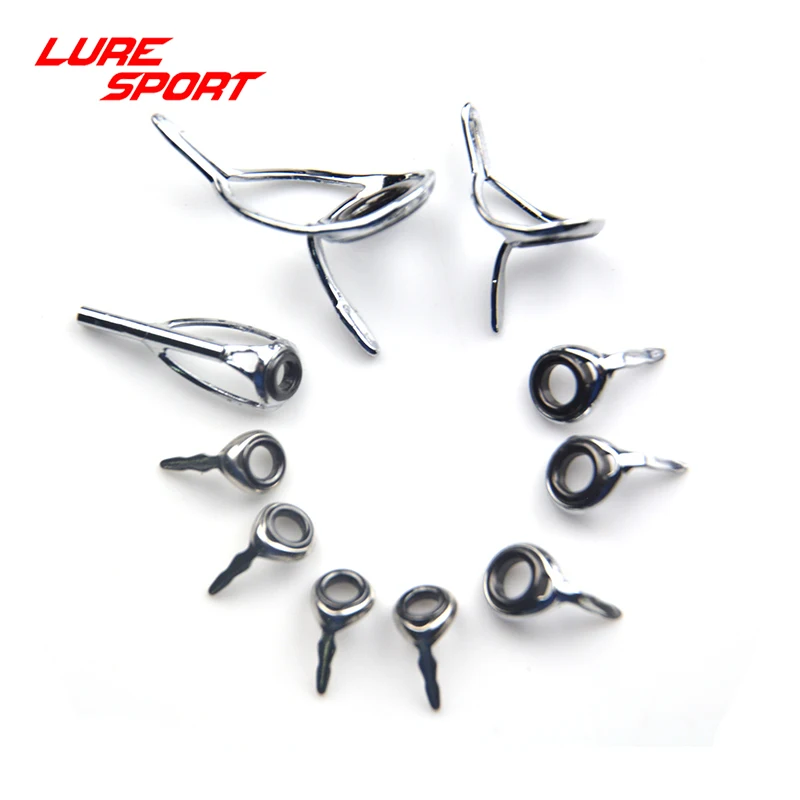 LureSport Top and guide set of Casting Rod 8pcs 9pcs 10pcs guides set Rod Building component Repair fishing pole DIY Accessory