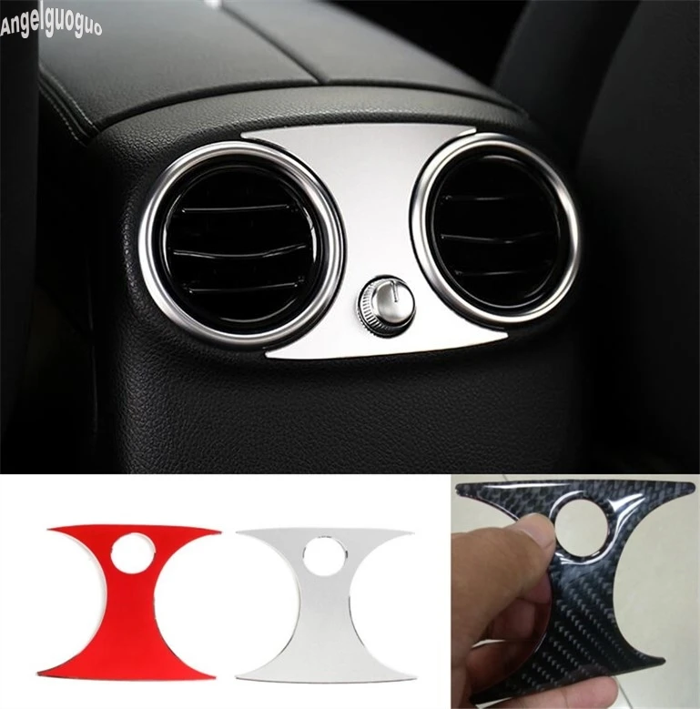 For Mercedes Benz GLC C Class W205 W253 C200 GLC260 etc Carbon Fiber Or Metal Car Armrest Rear Air Outlet Cover Vent Sticker