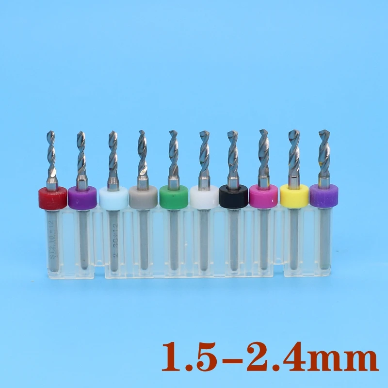 1.5-2.4mm z węglika wolframu wiertło pcb zestaw części 10 sztuk maszyna do cięcia metalu CNC frezarka do drewna pozycji metalowe wiertła narzędzia do grawerowania