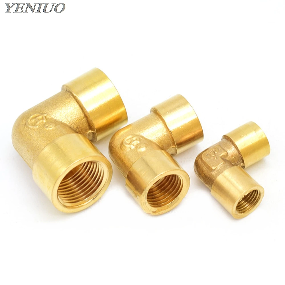 

Female x Female Thread 1/8" 1/4" 3/8" 1/2" 3/4" 1" 90 Deg Brass Elbow Pipe Fitting Connector Coupler For Water Fuel Copper