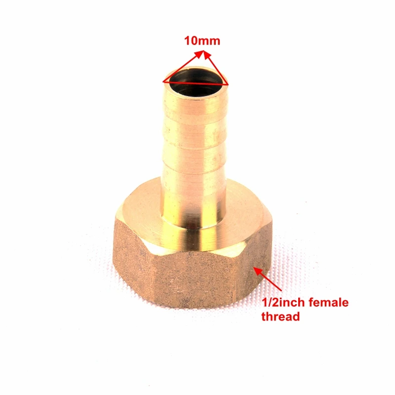 2pcs Green Thumb Brass Coupling 1/2 Inch to 10mm Female Thread Brass Quick Connector for Plumbing Accessories