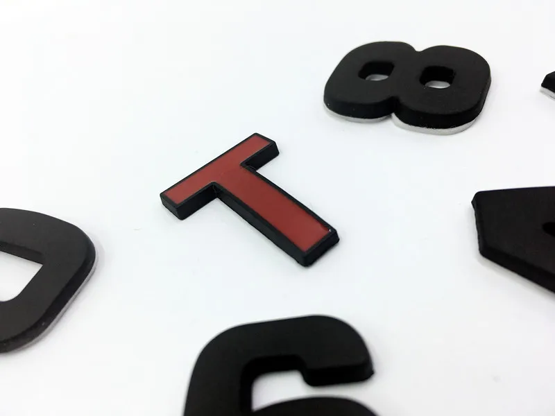 FLYJ black Metal 3D car stickers 1.4 1.5 1.6 1.8 2.0 2.2 2.4 2.5 2.8 3.0 T logo Emission badge car styling  car accessories image 3