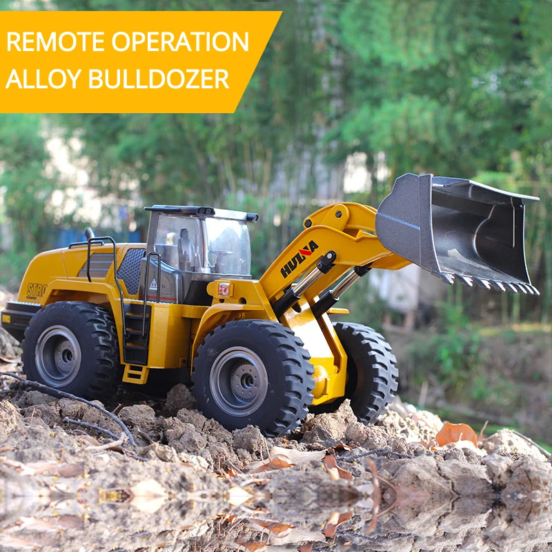 HUINA 583 RC Truck Excavator 1/14 Big Size Loader Remote Control Hobby Bulldozer Alloy Eletric Car 583 Children Toys for Boy