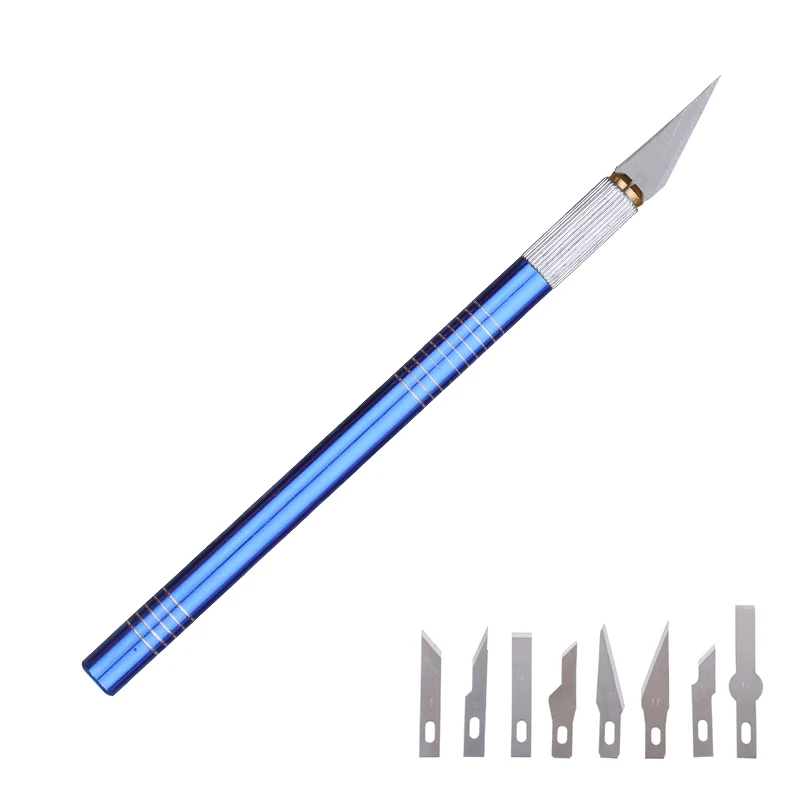 10 pçs/lote Precision Hobby Faca Lâminas de Aço Inoxidável DIY Escultura Faca para a Obra de Arte Artesanato Modelo de Madeira Ferramentas de Reparação PCB
