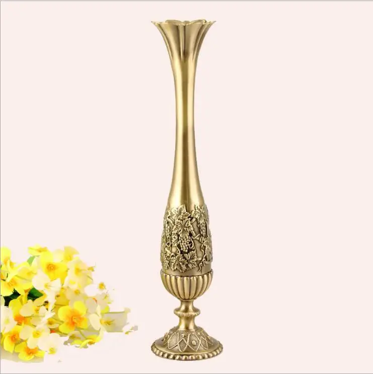 Europe luxury vintage vase bronze color Home Decoration Vase alloy metal flower vase for home decoration flower vases 004