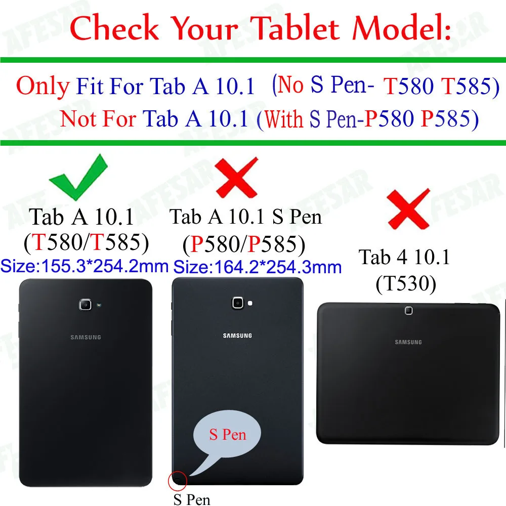 For Samsung Galaxy Tab A 10.1 2016 Tablet Case, Tab A6 10.1 SM-T580 T585 T587 Rotating Case Cover