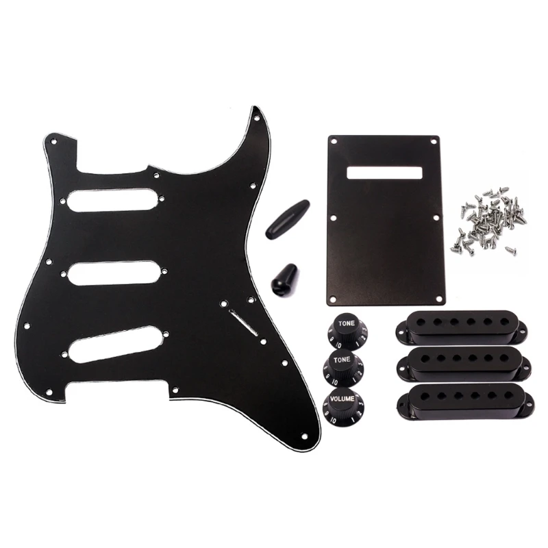 1set SSS Electric Guitar Pickguard guard Back Plate Pickup Cover Knobs Tips For St Sq Parts Guitar accessory tools ﻿