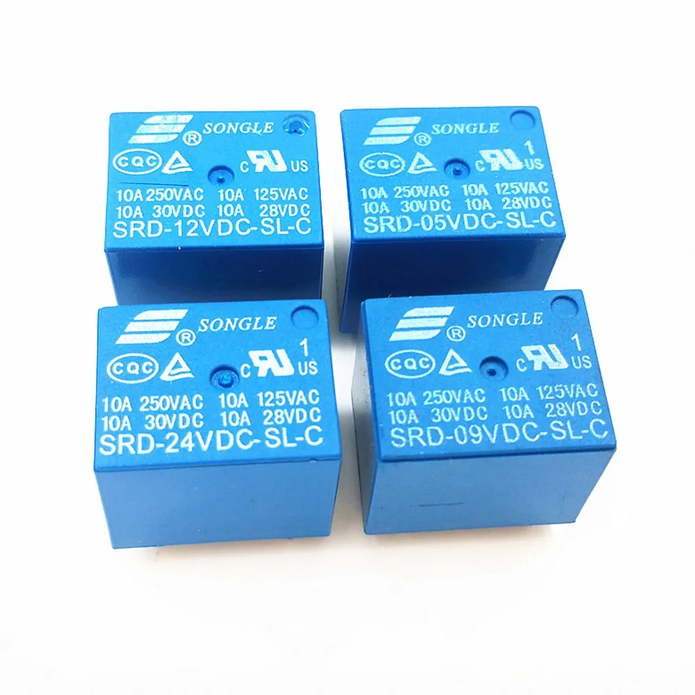 

Relays SRD-03VDC-SL-C SRD-05VDC-SL-C SRD-09VDC-SL-C SRD-12VDC-SL-C 3V 5V 9V 12V 10A 250VAC 5PIN Power relay PCB Type T73 50PCS