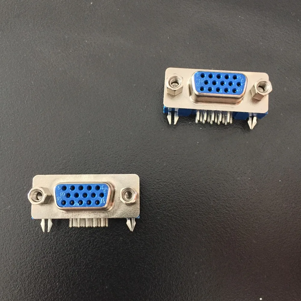 2PCS YT1296B VGA Connector DB15 HDR15 DR15  Free Shipping  15PIN  Female Three rows socket  3.08mm