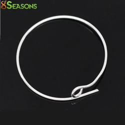 8Seasons 200PCs/Lot Christmas Wine Glass Charm Rings Hoop Silver Color Drink Marker Diy Wine Cup Tags For House Party 25mm Dia.