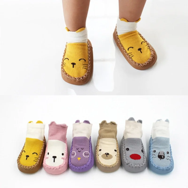 

2018 New Baby Floor Socks Non-slip Baby Toddler Shoes Newborn Soft Bottom Socks Shoes Cotton Cartoon Children Socks