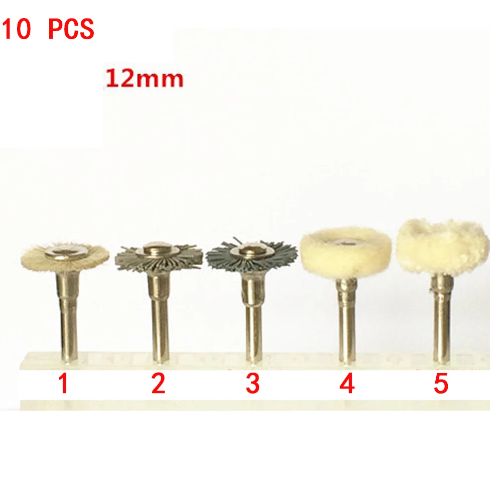 10 Pcs Dental Lab Brush Polishing Wheel Polishers for Rotary Tools Jewelry Buffing Low Speed Bending Machine 12mm