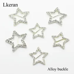 33mm/ 26mm 10Pcs Metal diamond buckles Star-Shaped DIY Crystal invitation card decoration Wedding Ribbon Slider Hair Accessories
