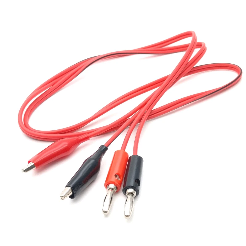 1 Pair Alligator Testing Cord Lead Clip to Banana Plug for Multimeter Test#