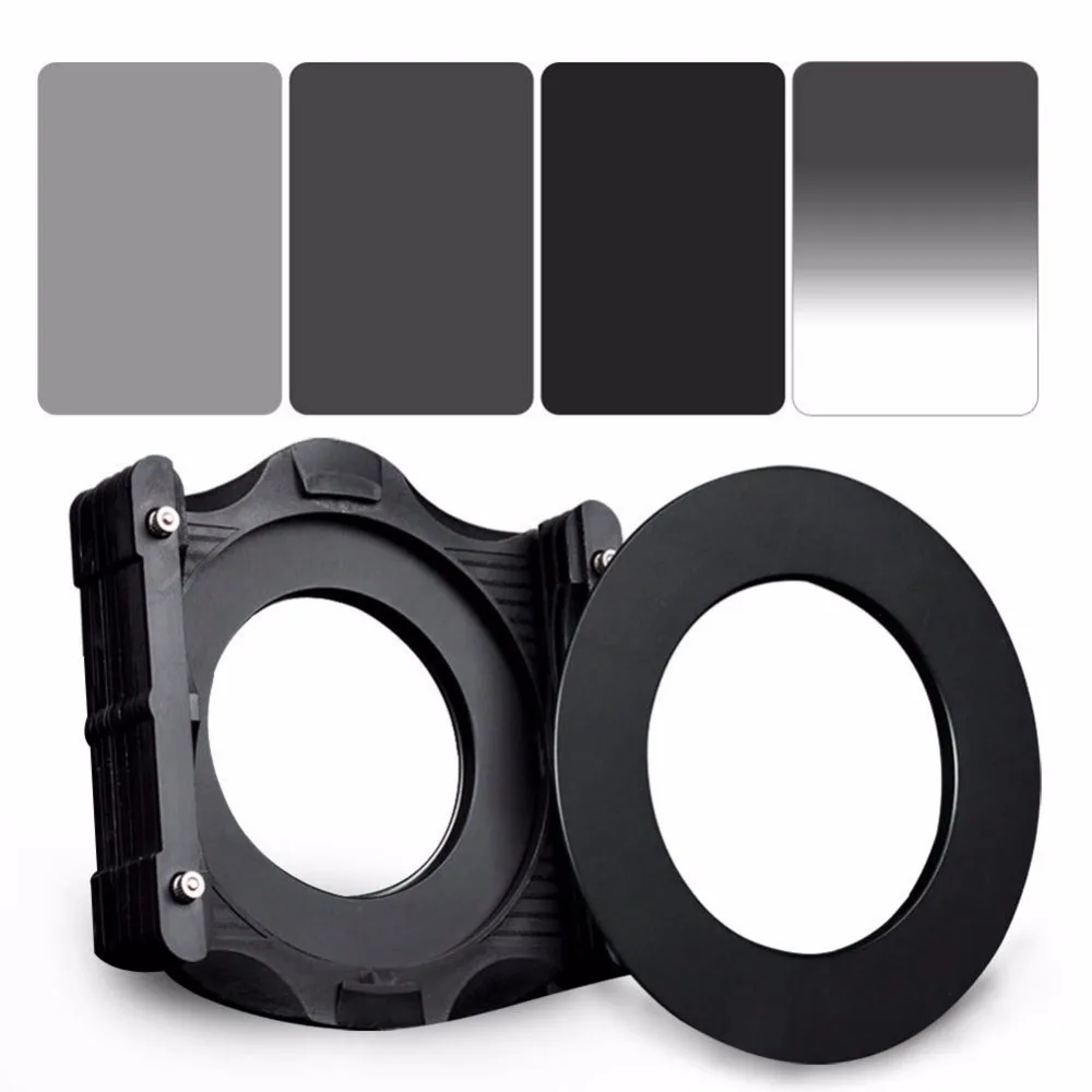 ZOMEI 6in1 Filter Kit 72mm Ring + Holder + 150x100mm Gradual ND4 + Full ND2+ND4+ND8 Neutral Density Square ND filter for Cokin Z