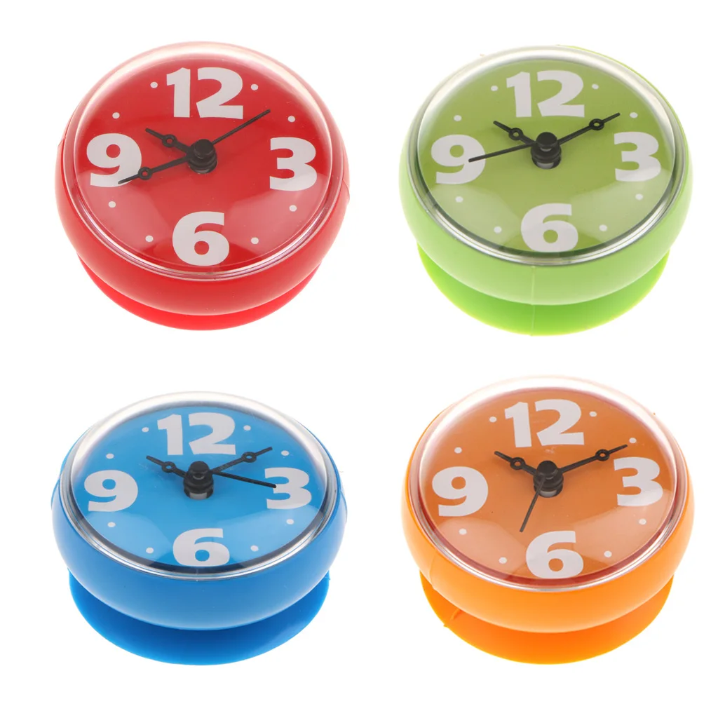 Atomic Bathroom Shower Silicone Clock Time Watch With Suction Cup Wall Clock Sticker