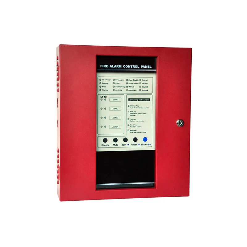 Conventional Fire Alarm Control Panel 4 Zones Security Protection Easy Installation English Manual Alarm System Smoke Detector