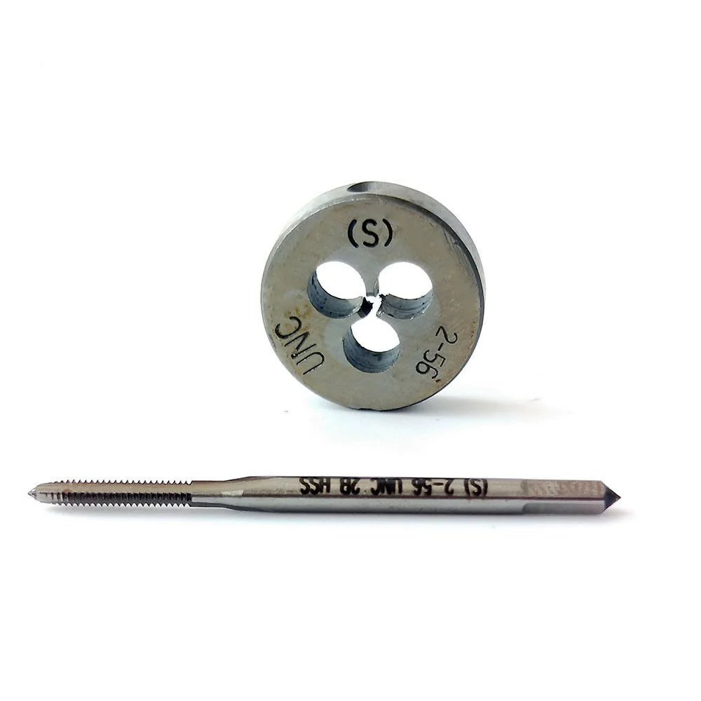 1pcs 2-56 tap + 1pcs Die taglio CNC strumento billet foratura inserti HSS