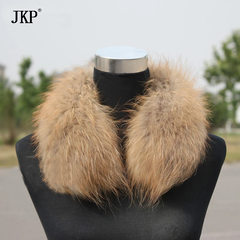 Real Raccoon Fur Scarf Women 100% Natural Raccoon Fur Collar Winter Warm Scarves