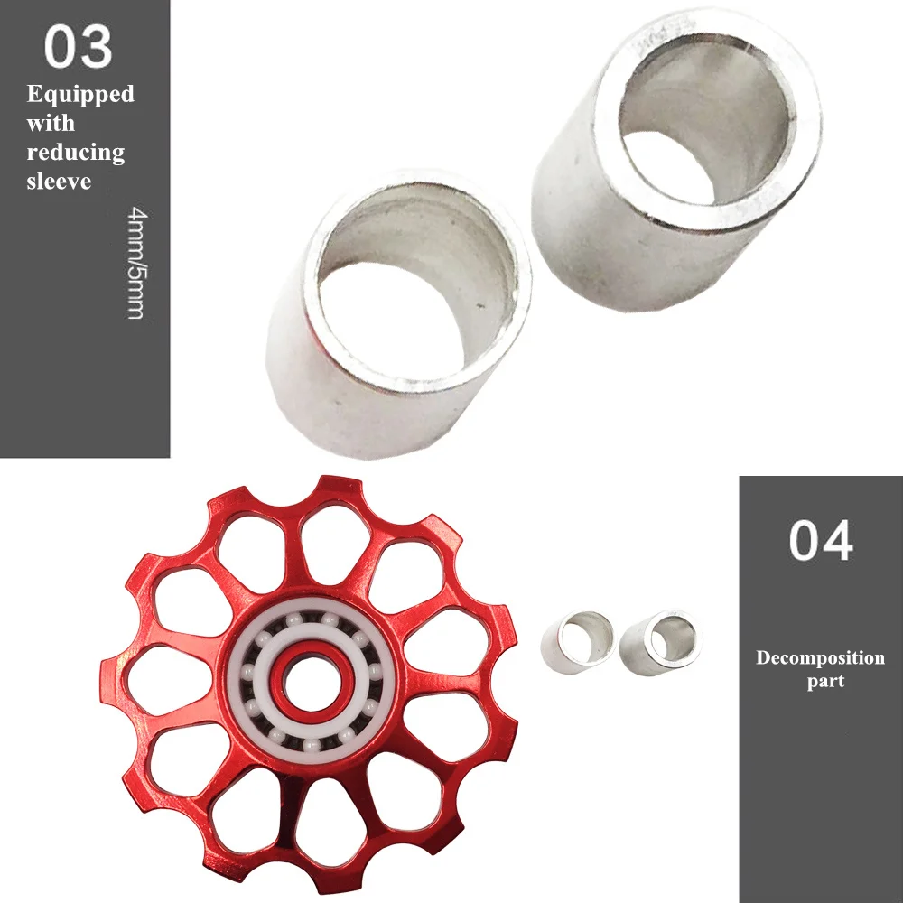 VXM MTB Road Bike Ceramic Pulley Alloy Rear Derailleur 8T/10T/11T/12/13T/14T/15T/16T/17T Guide Bike Ceramic Bearing Jockey Wheel