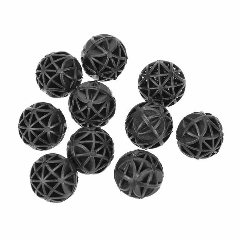 10pcs Black Aquarium Pond Filter Bio-balls Fish Tank Aquarium Filtration Balls Fish Tank Aquarium Accessories