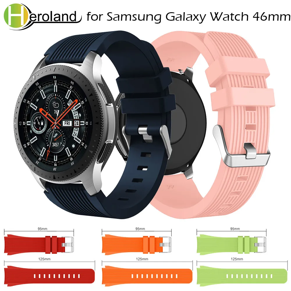 22mm Width Strap For Samsung Galaxy Watch 46mm 3 45mm Smartwatch Band For Samsung Gear S3 Classic/Frontier Replacemet Silicone