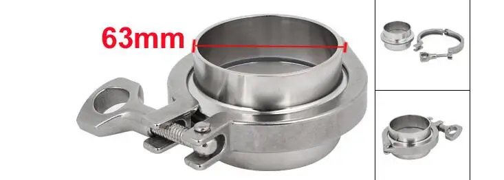63mm Außendurchmesser Sanitär Rohrhülse Dichtung 2,5-zoll Tri Clamp Clover Set