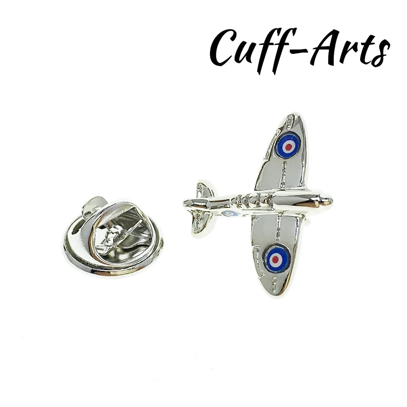 Cuffarts Pilot Brooch Fashion Mini Airplane Cartoon Spitfire Aeroplane Lapel Pin Handsome Metal Brass Brooches P10119