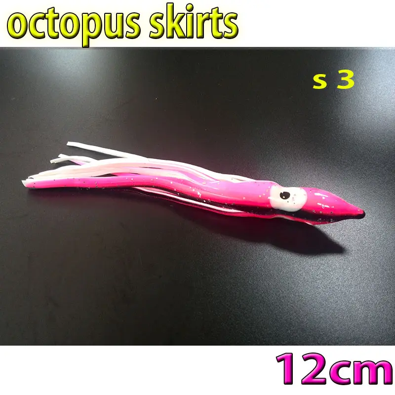 more color choose  fishing octopus skirts size:12CM 26kinds color choose 10pcs/lot soft bait