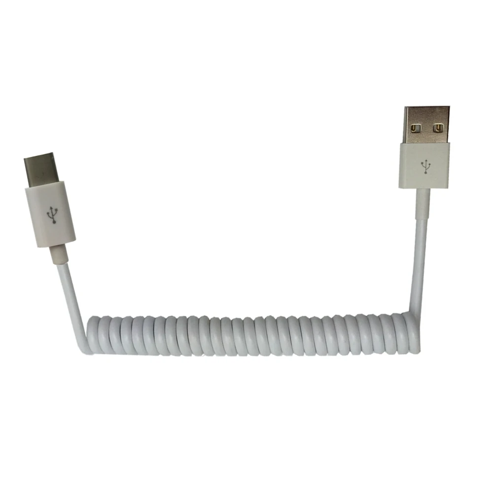 3M Spring Coiled retractable flex usb male to usb type c cable usb-c data charging for letv le1 Max Pro oneplus two 2