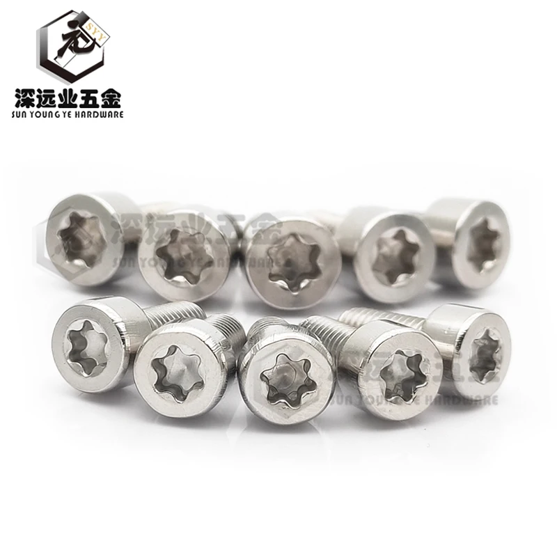 50pcs DIN912 M4 M5 M6 Six-Lobe Cheese  Screw Machine Screws / Stainless Steel Torx Hexagon Socket  Cap Screw Security